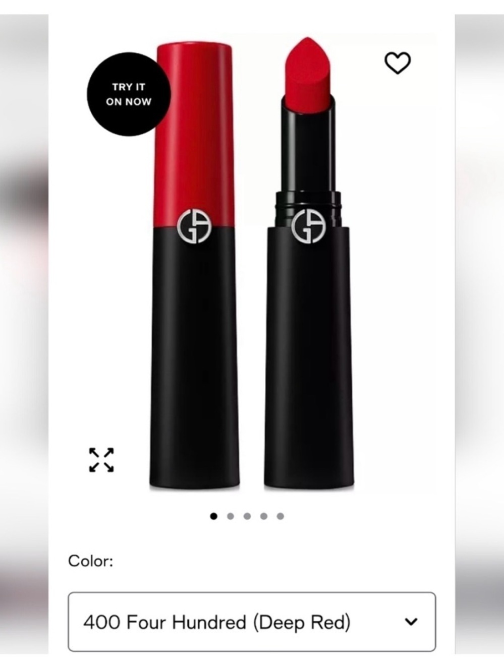 Giorgio Armani Lip Power Matte Lipstick in Deep Red Trial Size NIP